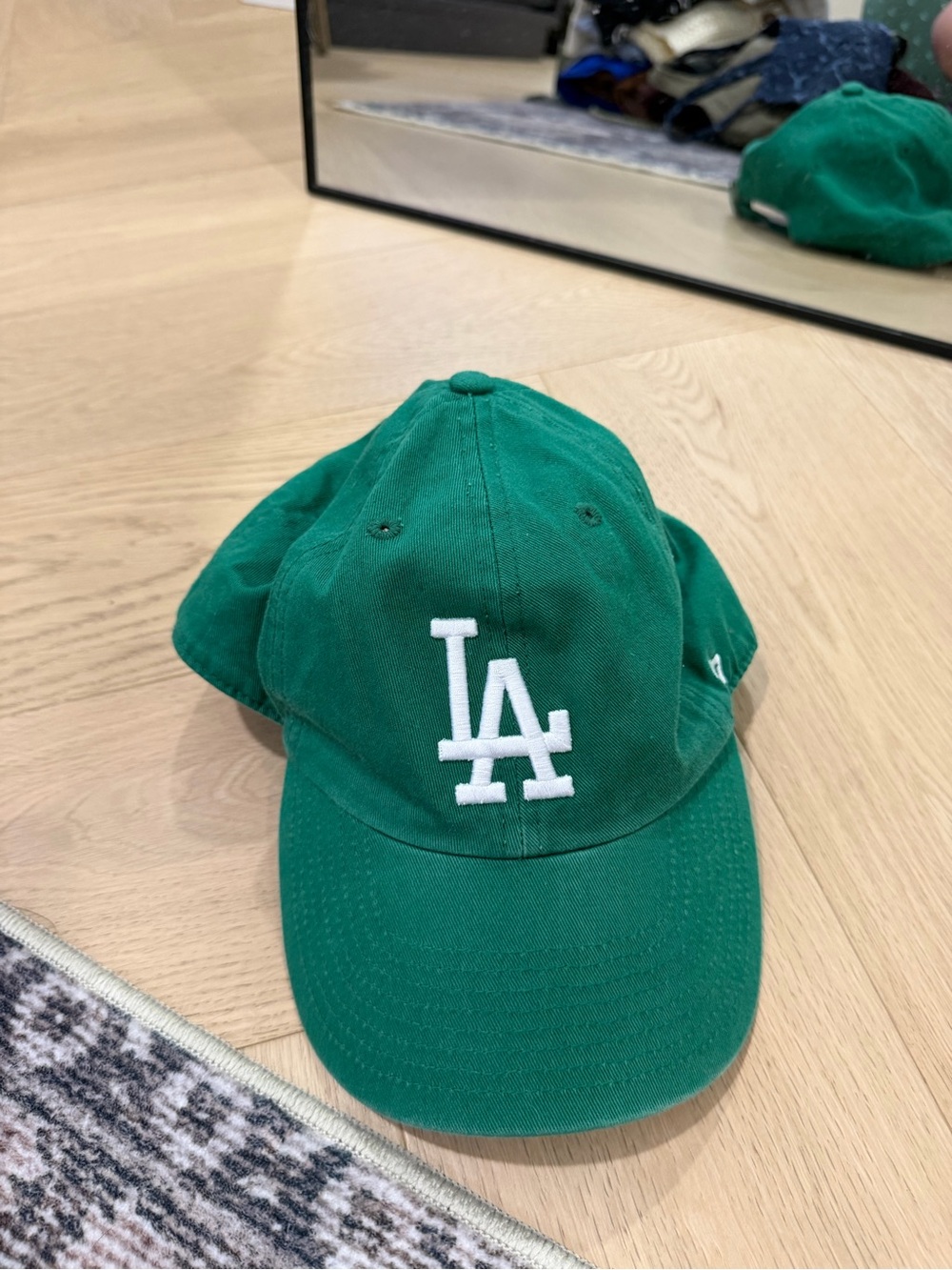 Green Baseball Cap with White LA Logo